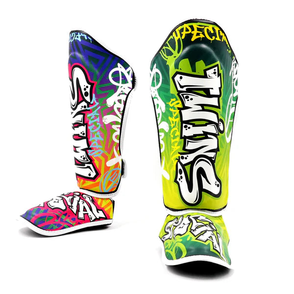 Twins Special Graffiti Leather Shin Guards