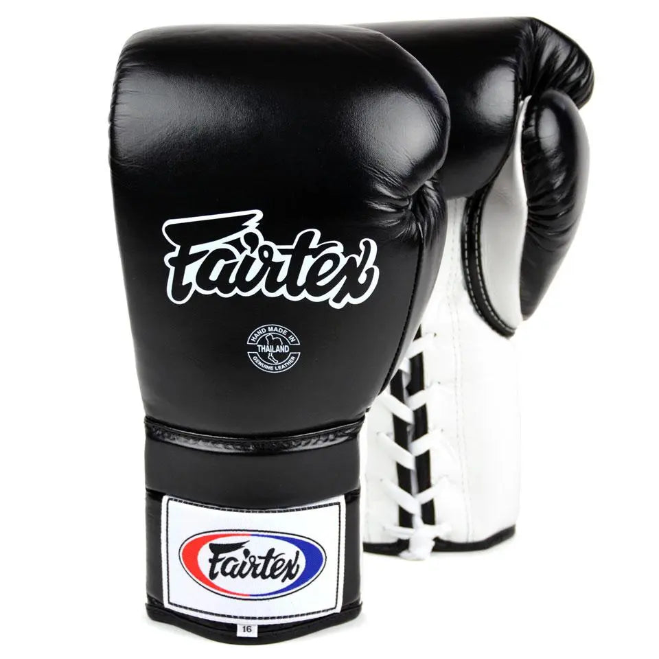 Fairtex Black-White Lace-up Sparring Gloves Fairtex