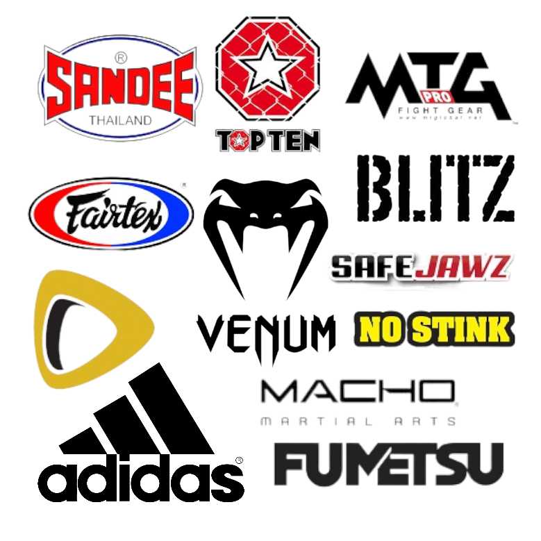 An image of the many Brands supplied at Fight Co