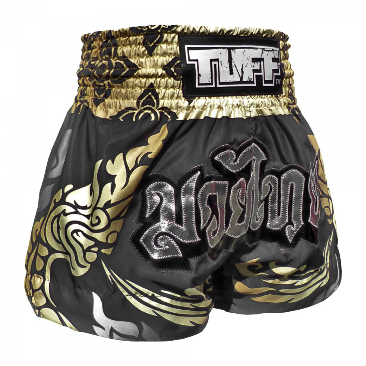 TUFF Muay Thai Shorts - Thai King Of Naga Black