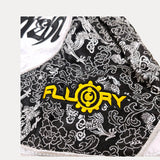 Fluory Silver Leaf Adult Muay Thai Shorts  Fight Co