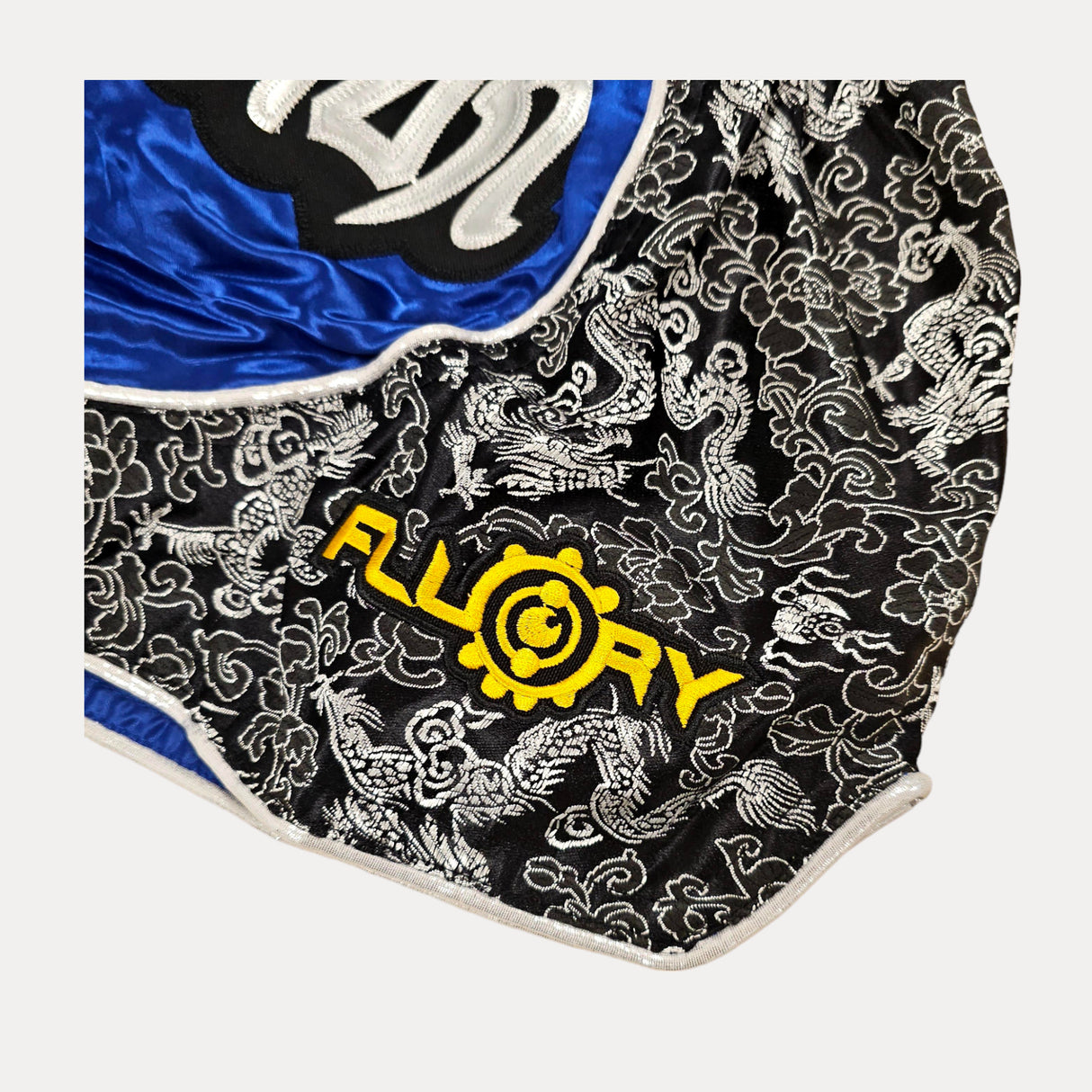 Fluory Silver Leaf Muay Thai Shorts  Fight Co