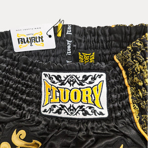 Fluory Gold Leaf Muay Thai Shorts  Fight Co