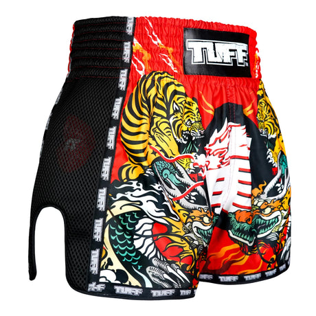 TUFF New Retro Style Shorts - Chinese Dragon and Tiger