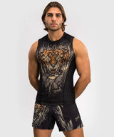 Venum Tiger Men's Sleeveless Rash Guard - Black/Neon Orange