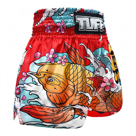 TUFF Muay Thai Shorts - Red Japanese Koi Fish