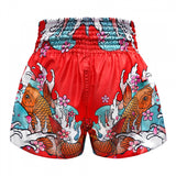 TUFF Muay Thai Shorts - Red Japanese Koi Fish