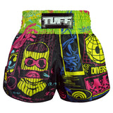 TUFF High Cut Retro Style Shorts - Neon Graffiti