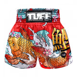 TUFF Muay Thai Shorts - Red Japanese Koi Fish