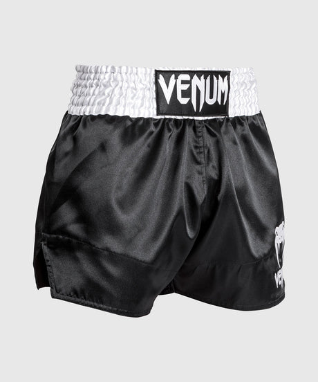 Venum Classic Muay Thaï Short - Black/White/White  Fight Co