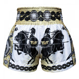 TUFF Muay Thai Shorts - Golden Gladiator in White