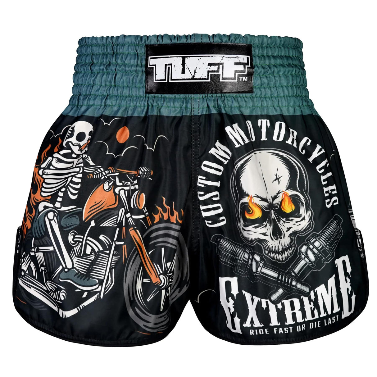 TUFF High Cut Retro Style Shorts - The Skull Rider