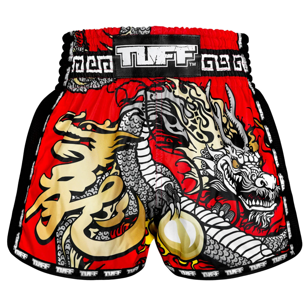 TUFF New Retro Style Shorts - Red Chinese Dragon