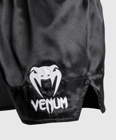 Venum Classic Muay Thaï Short - Black/White/White  Fight Co