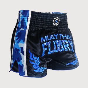 Fluory Camo Muay Thai Shorts Blue-Camo-XXL Fight Co