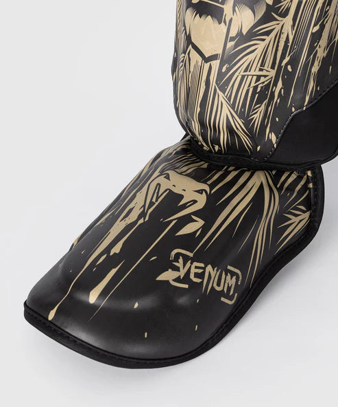 Venum Tiger Shin Guards - Black/Neon Orange