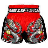 TUFF New Retro Style Shorts - Red Chinese Dragon