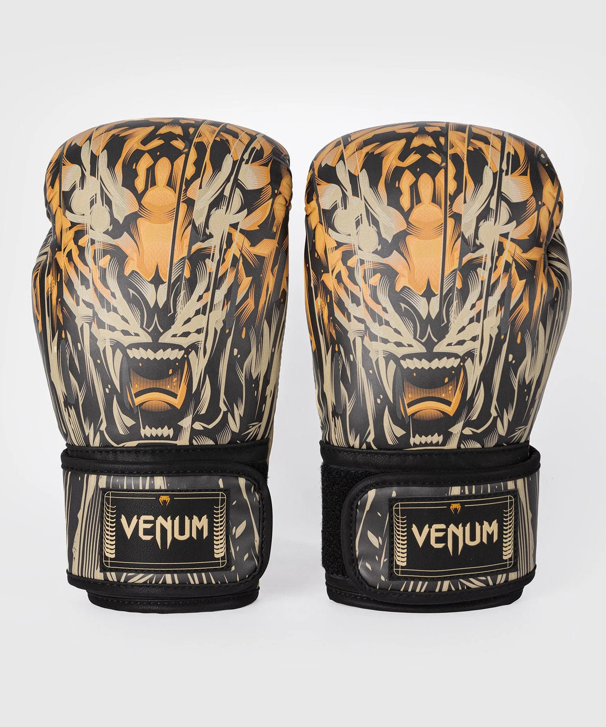 Venum Tiger Boxing Gloves - Black/Neon Orange