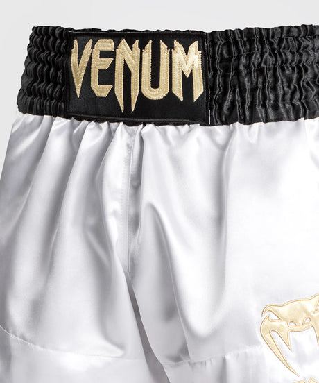Venum Classic Muay Thaï Short - Black/White/White  Fight Co