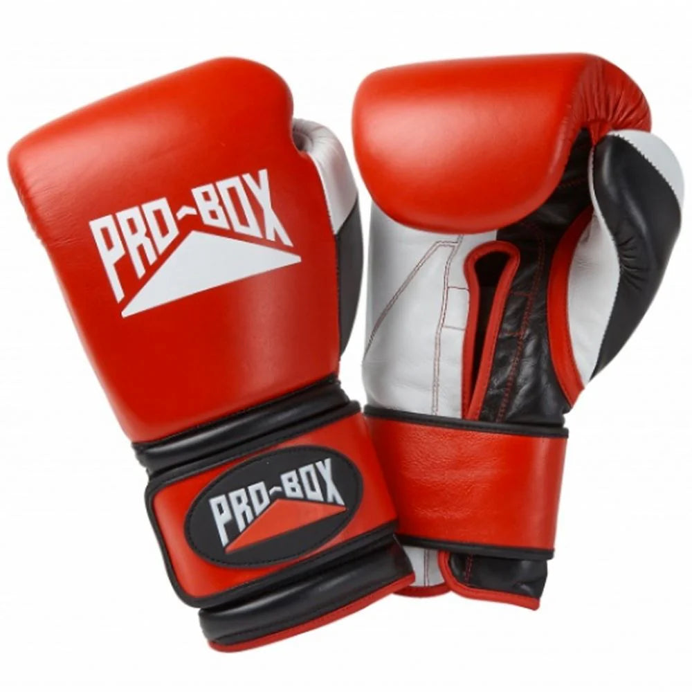 Pro Box 'Pro-Spar' Leather Boxing Gloves - Red