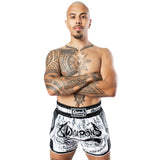 8 WEAPONS Carbon Sak Yant Tigers Muay Thai Shorts 8 WEAPONS