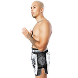 8 WEAPONS Carbon Sak Yant Tigers Muay Thai Shorts 8 WEAPONS