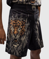 Venum Tiger Kids Fight Shorts - Black/Neon Orange