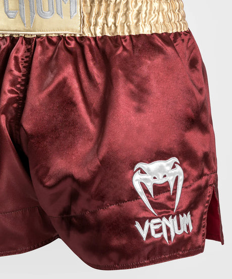 Venum Classic Muay Thaï Short - Black/White/White  Fight Co