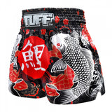 TUFF Muay Thai Shorts - Black Japanese Koi Fish