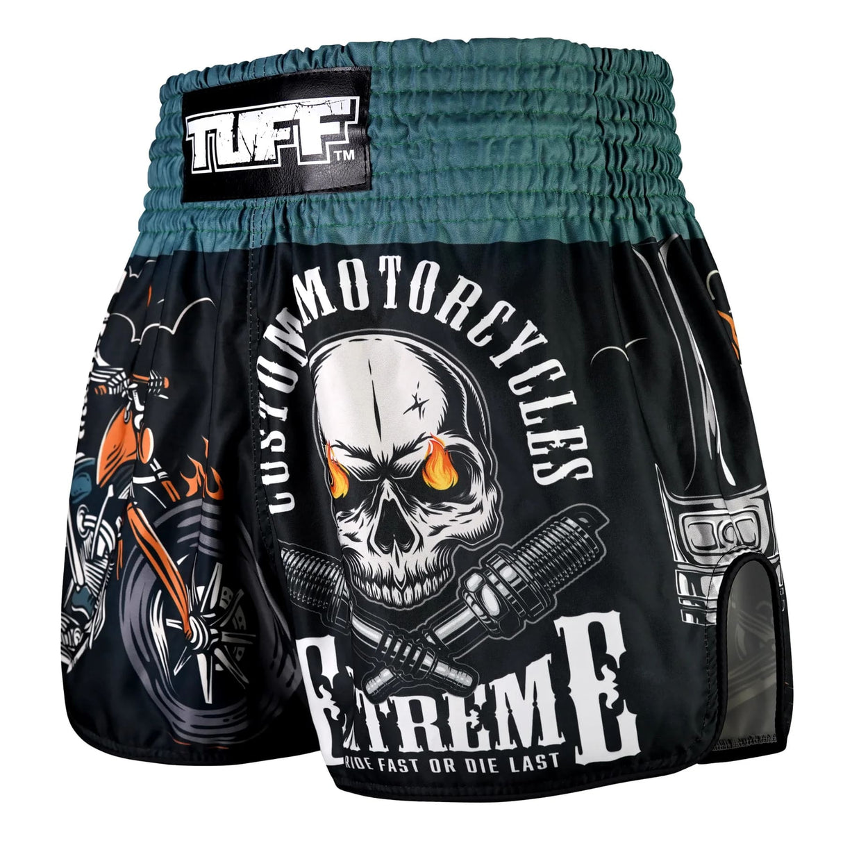 TUFF High Cut Retro Style Shorts - The Skull Rider