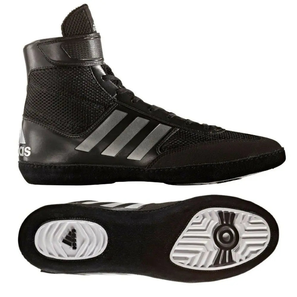 Adidas Combat Speed IV Boxing & Wrestling Boots - Black & Silver Adidas
