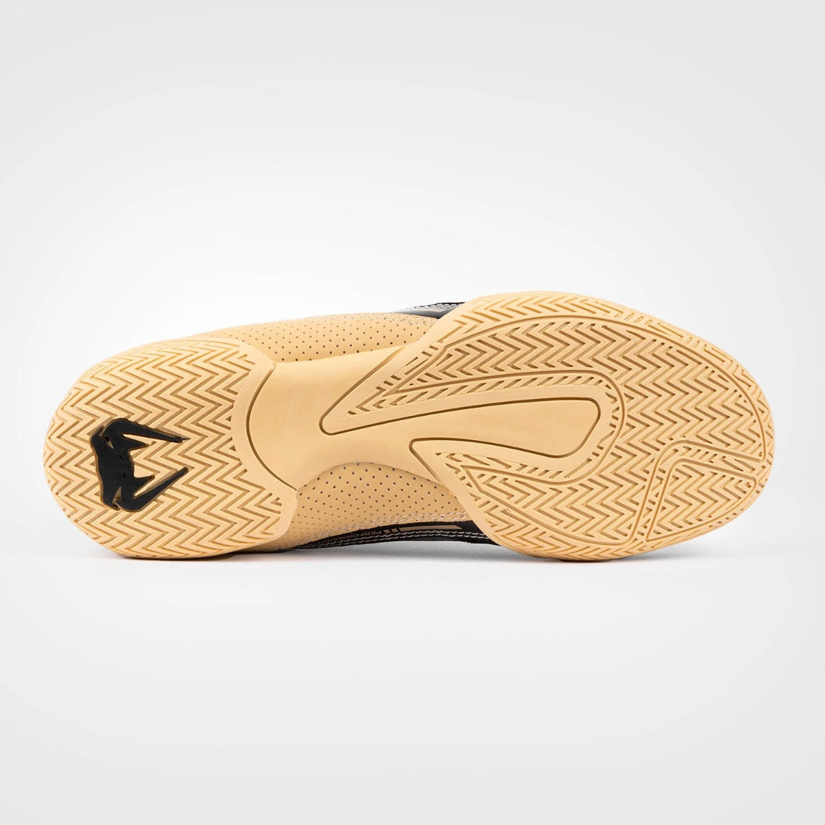 Black/Beige Venum Elite Boxing Shoes - Fight Co