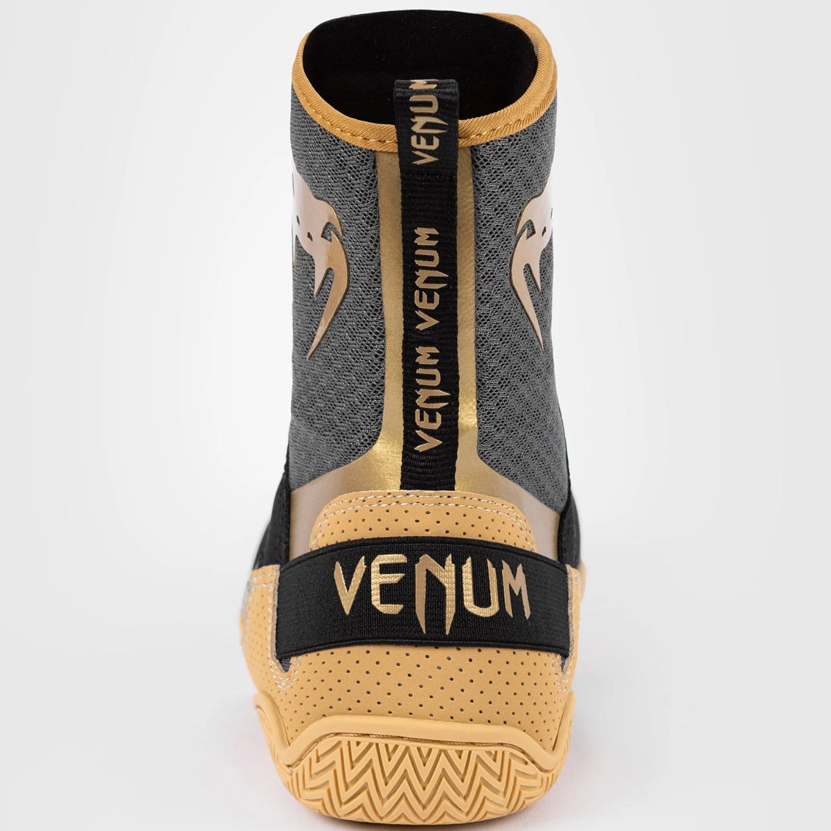 Black/Beige Venum Elite Boxing Shoes - Fight Co
