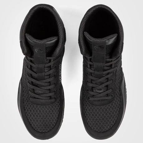 Black/Black Venum Elite Wrestling Shoes - Fight Co