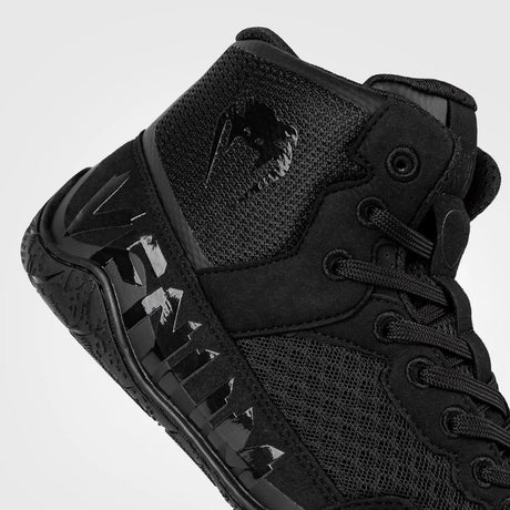 Black/Black Venum Elite Wrestling Shoes - Fight Co