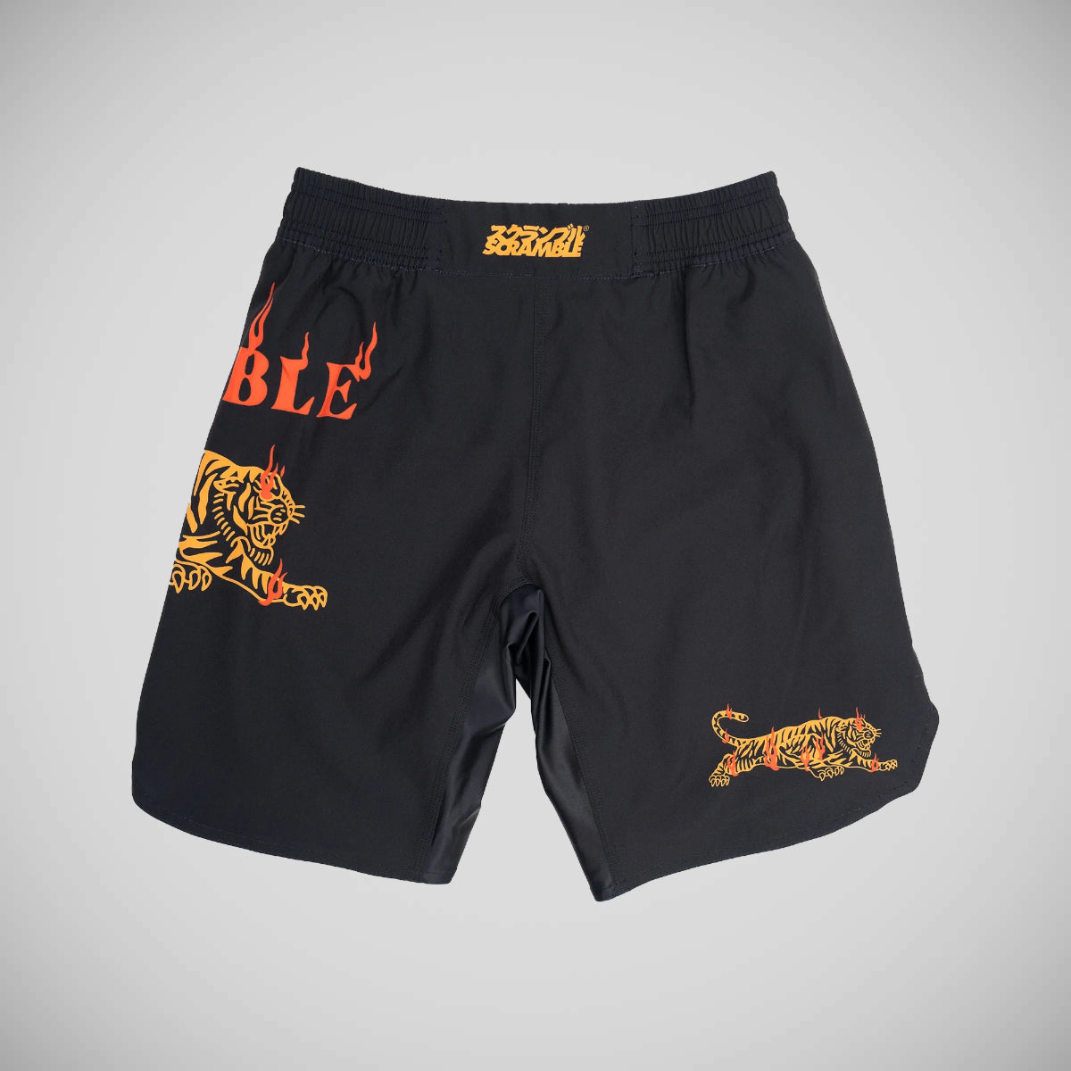 Black/Orange Scramble Burning Tiger Grappling Shorts  Fight Co