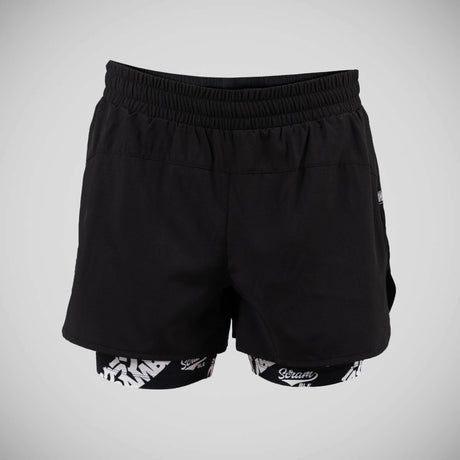 Black/White Scramble Logotype Combination Shorts  Fight Co
