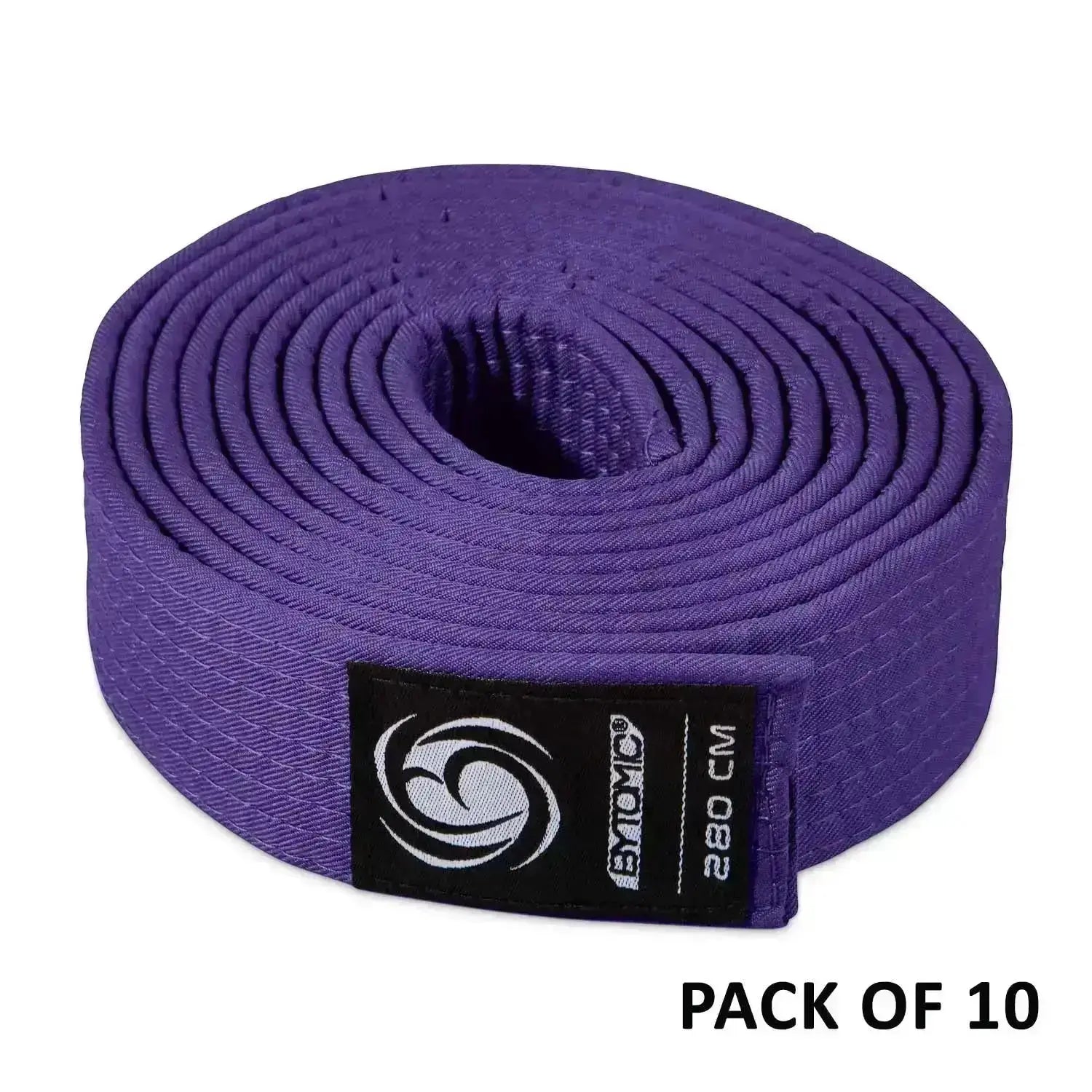 Bytomic Plain Polycotton Martial Arts Belt Pack of 10 Purple-280cm Fight Co