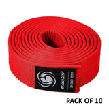 Bytomic Plain Polycotton Martial Arts Belt Pack of 10 Red-280cm Fight Co