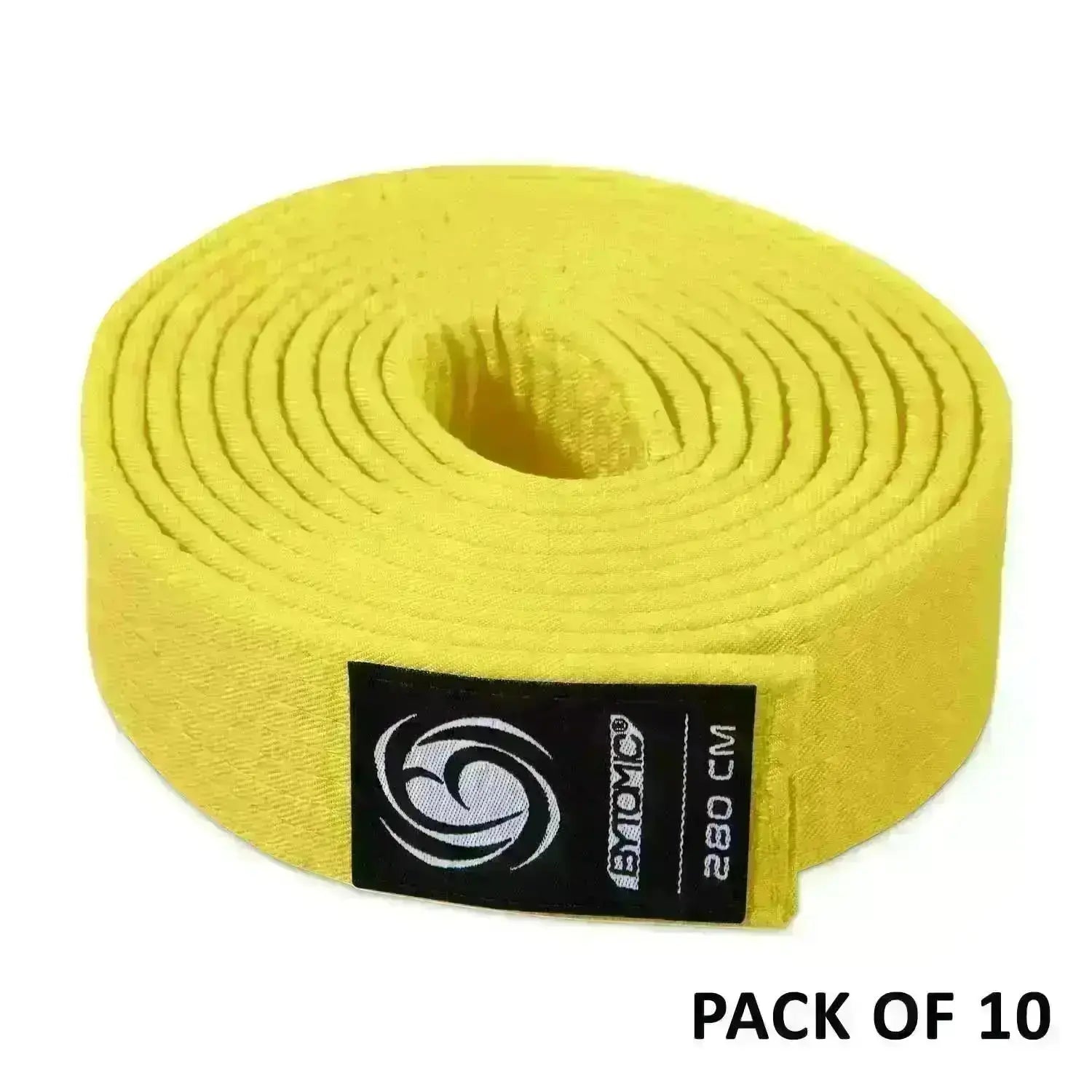 Bytomic Plain Polycotton Martial Arts Belt Pack of 10 Yellow-280cm Fight Co