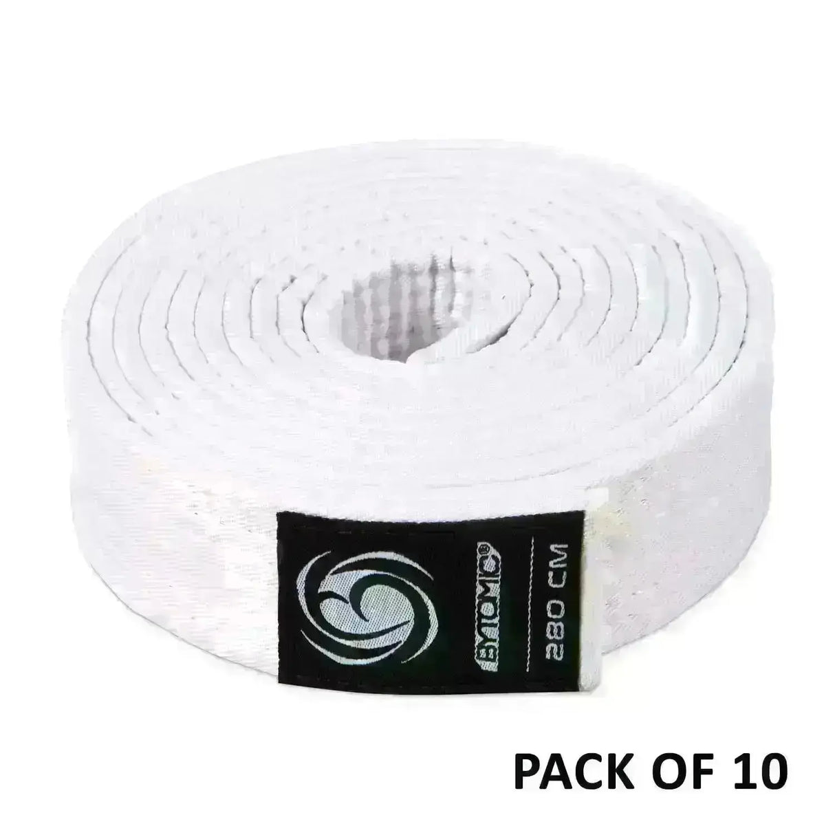 Bytomic Plain Polycotton Martial Arts Belt Pack of 10 White-280cm Fight Co