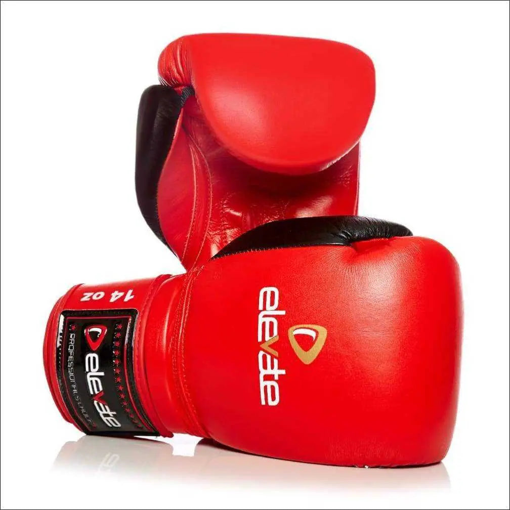 Elevate 2 Tone Leather Boxing Gloves - Red &amp; Black Elevate