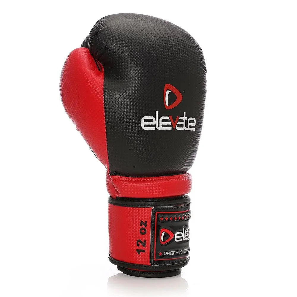 Elevate Carbon Boxing Gloves - Black Red Elevate