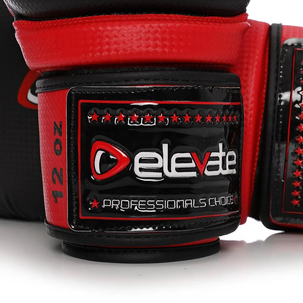 Elevate Carbon Boxing Gloves - Black Red Elevate