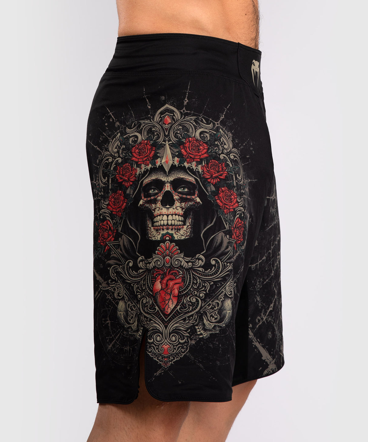 Venum Santa Muerte 5.0 Men’s Fight Shorts - Deep Black/Gold