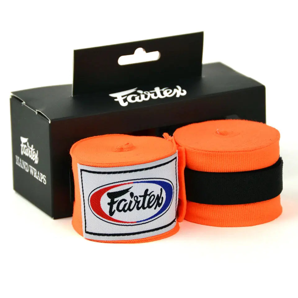 Fairtex 4.5m Stretch Hand Wraps - Green, Grey, Orange, Yellow Fairtex