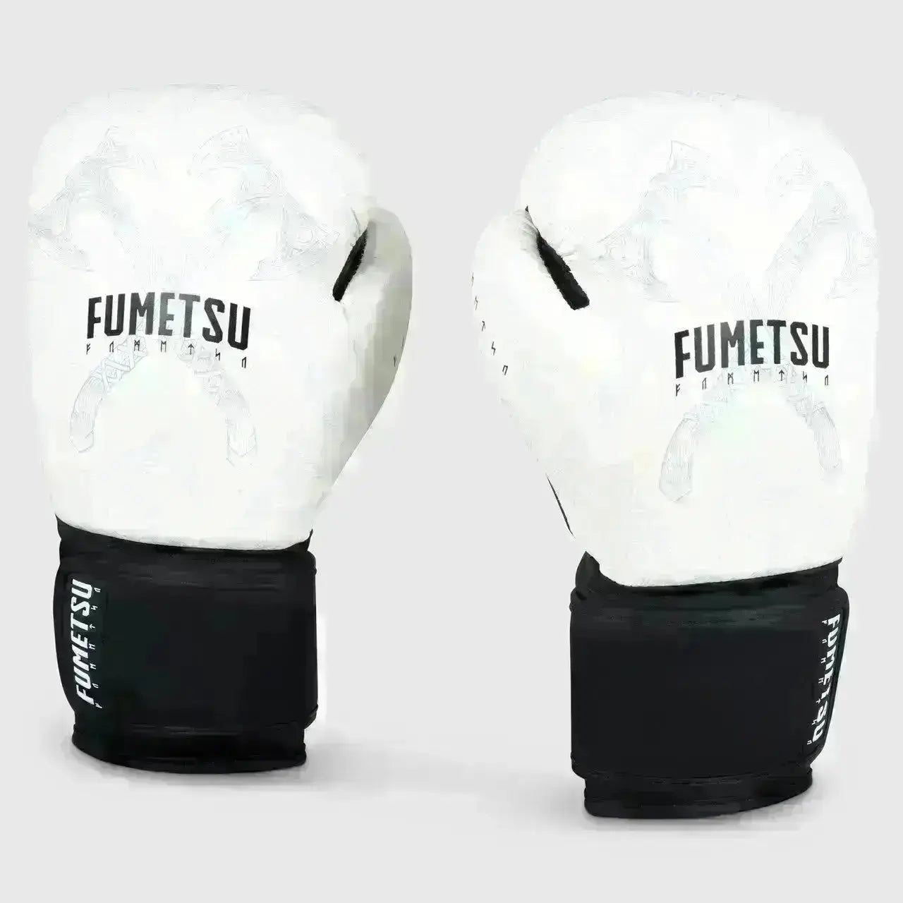 Fumetsu Berserker Boxing Gloves White-Black-16oz Fight Co