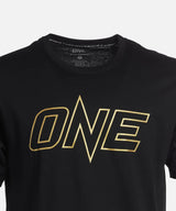 ONE Gold Metallic Logo T-Shirt - Black