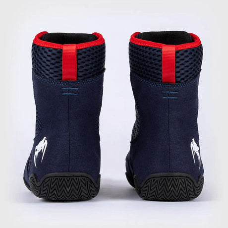 Navy Blue/Red Venum Contender Boxing Shoes - Fight Co