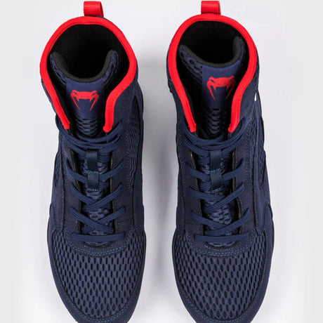 Navy Blue/Red Venum Contender Boxing Shoes - Fight Co